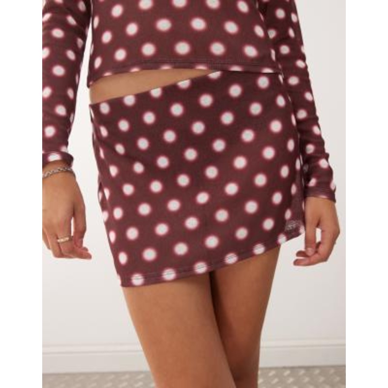COLLUSION micro skirt in blur polka dot