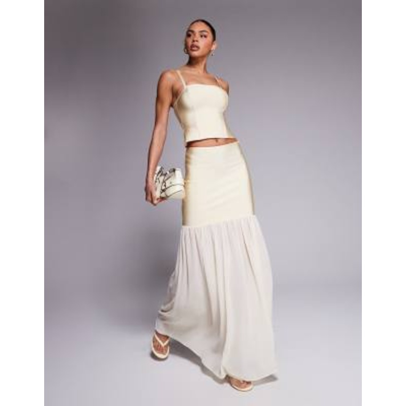DESIGN bandage cami top and maxi skirt set in buttermilk