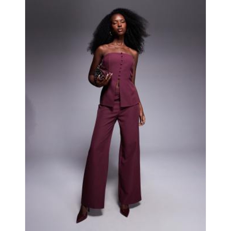 DESIGN button front bandeau top set in grape