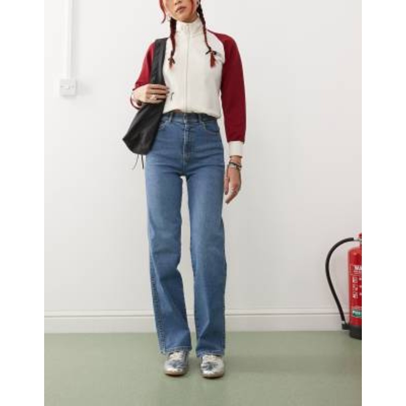 Dr Denim Moxy straight leg jeans in cape light vintage worn blue