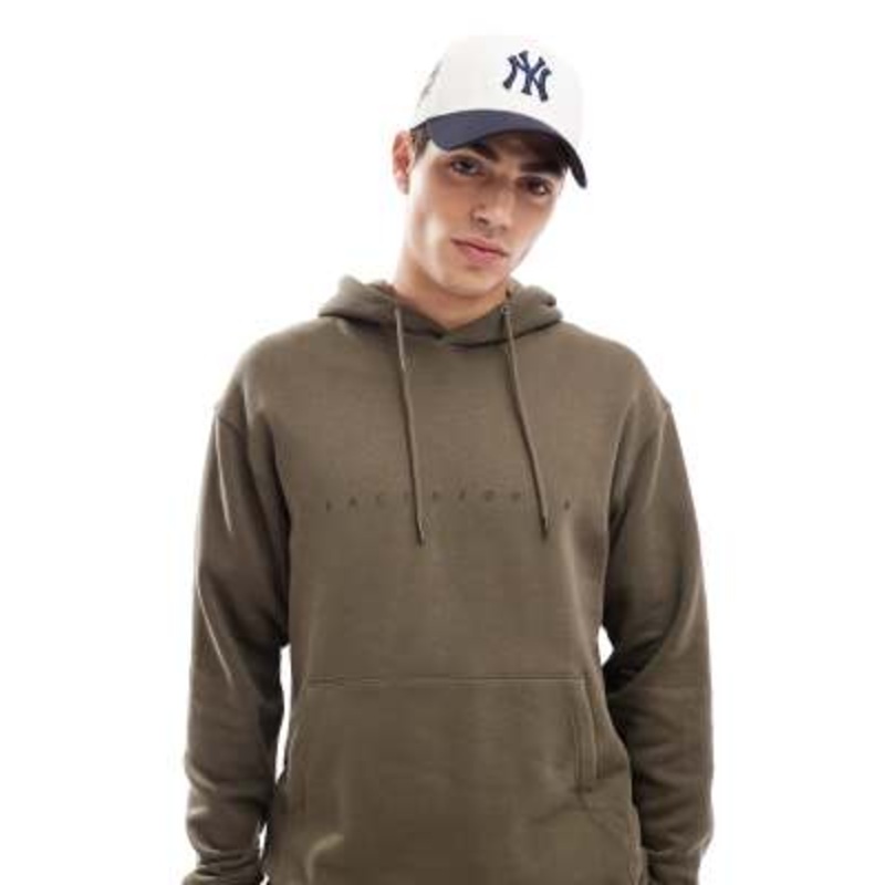 Jack & Jones oversized logo hoodie in khaki