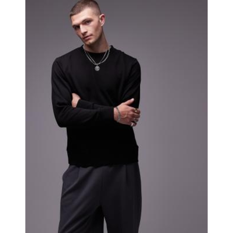 ARKET terry jersey vintage look sweatshirt in black