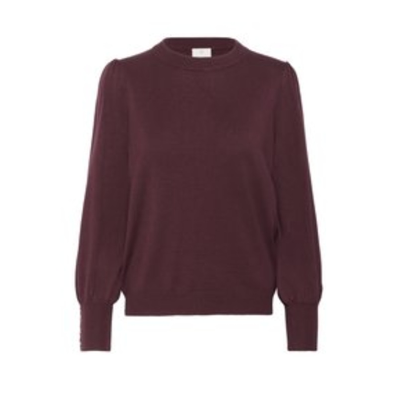 Kaffe PULLOVER BUTTONS – Strickpullover – windsor wine/bordeaux