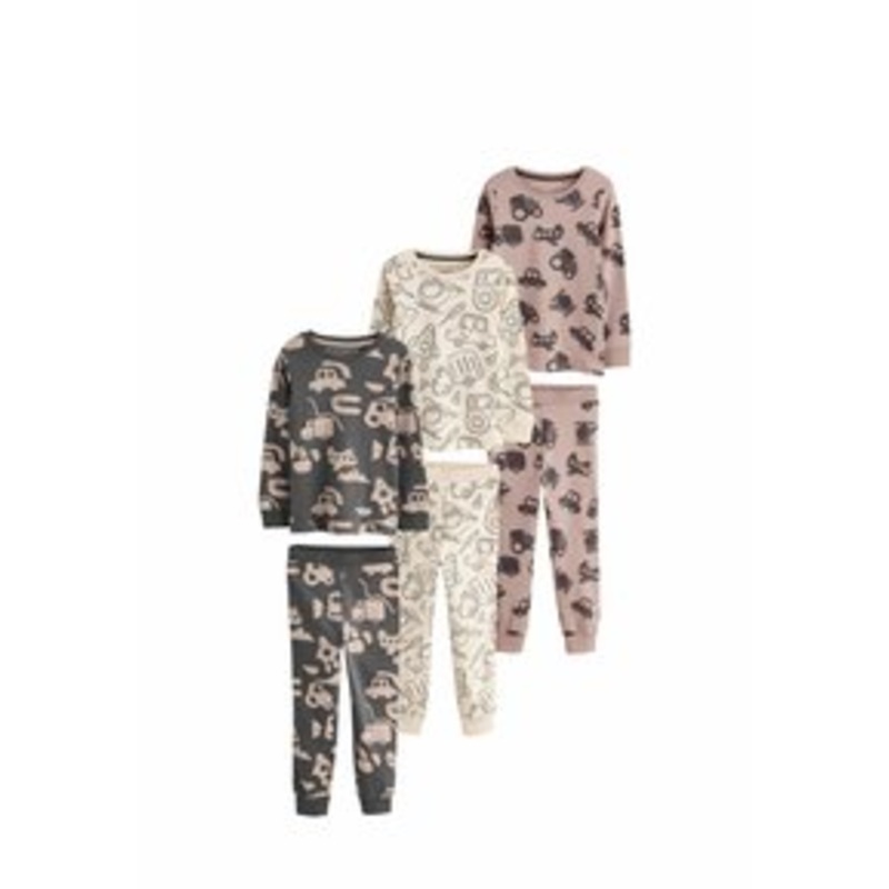 Next REGULAR FIT – SNUGGLE 3 PACK SET – Nachtwsche Set – brown cream transport/braun