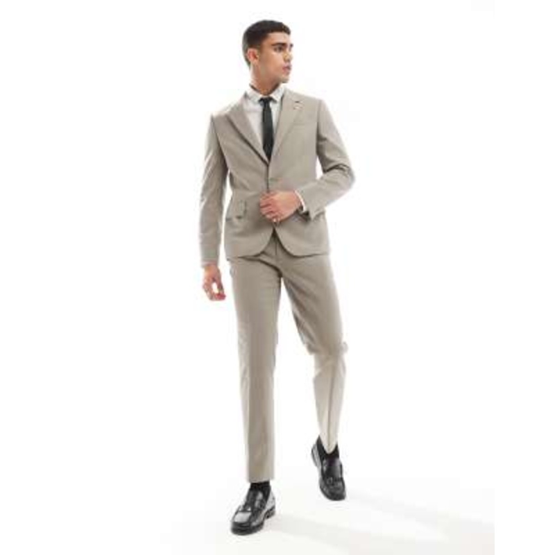 River Island contemporary suit in beige