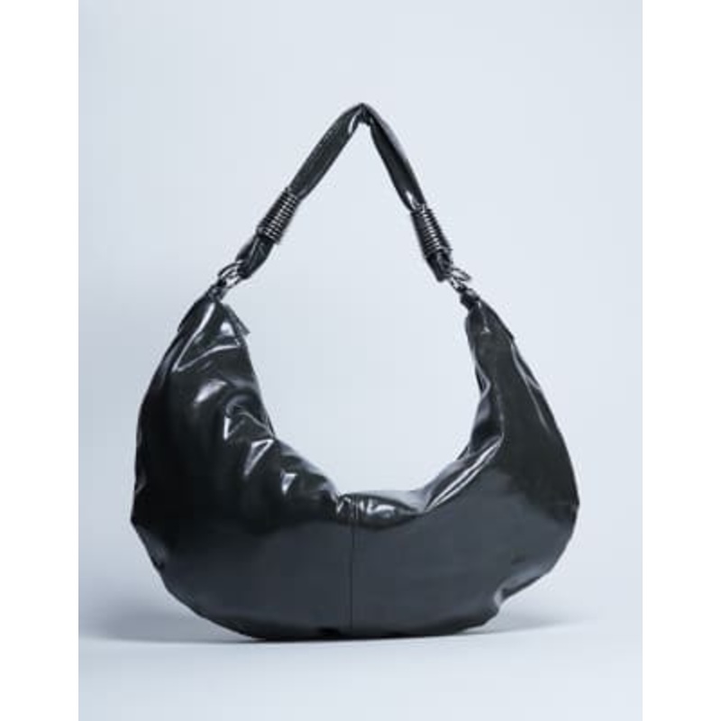 Topshop Sloane hardware scoop shoulder bag in khaki