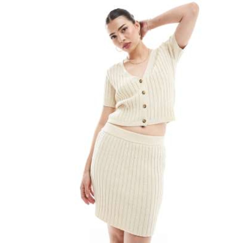 Vero Moda Aware lightweight knit mini skirt in cream – part of a set