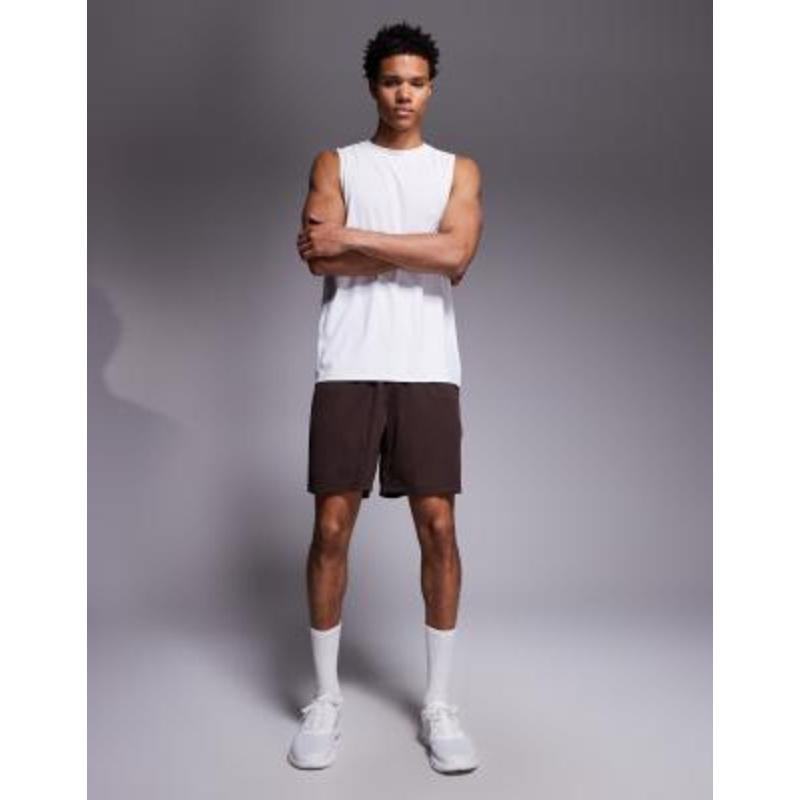 4505 7 inch quick dry mesh training shorts with zip pockets in raisin