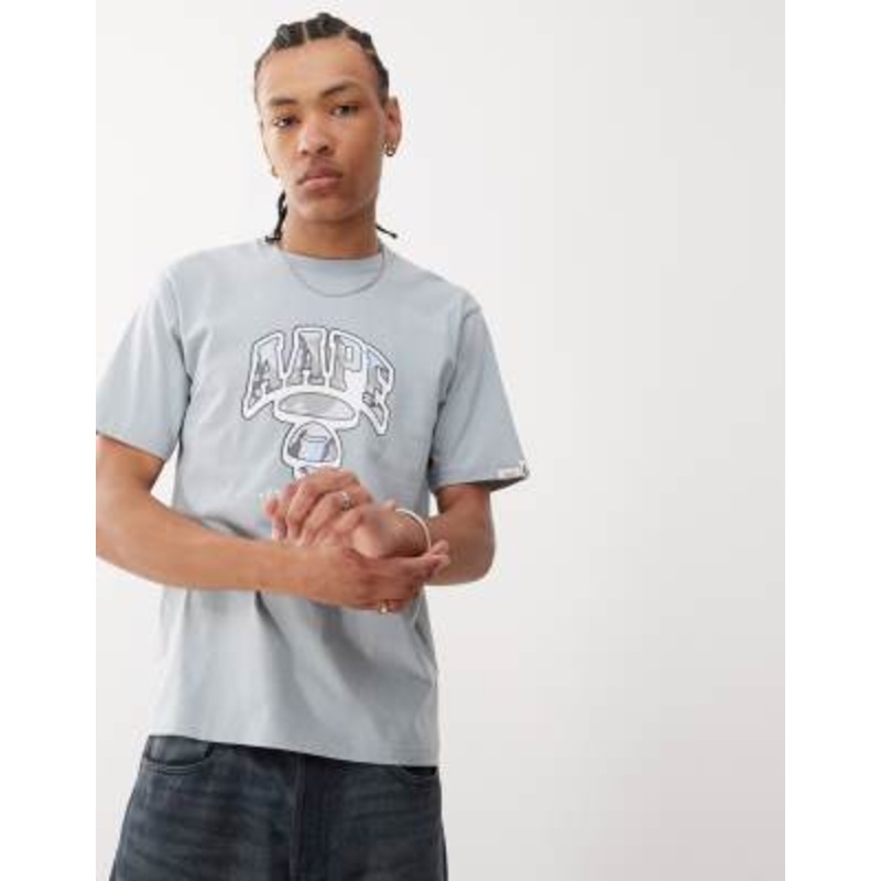 Aape by A Bathing Ape graffiti logo t-shirt in blue