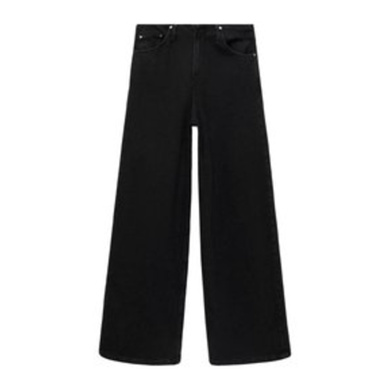 Mango Jeans Relaxed Fit – black denim