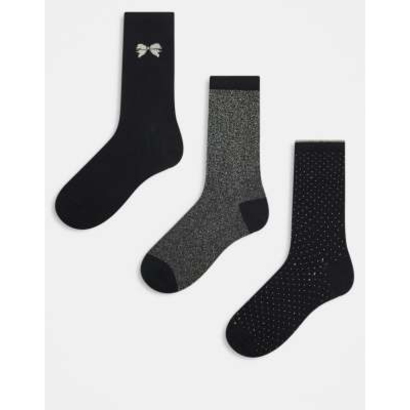 ONLY 3-pack socks gift box in black and gold