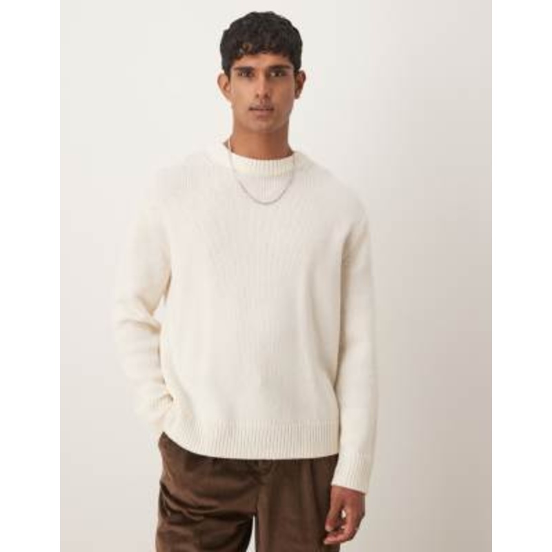 ARKET wool blend oversized sweater in white