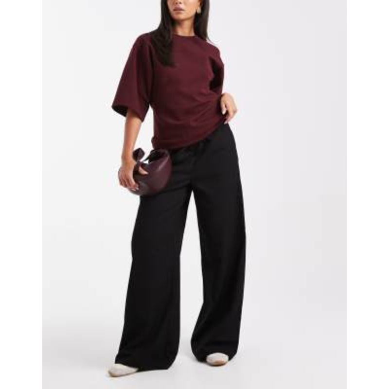 Wednesday’s Girl wide leg slouchy pants in black