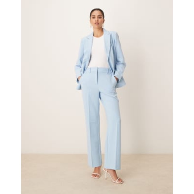 YAS tailored straight leg pants in sky blue – part of a set
