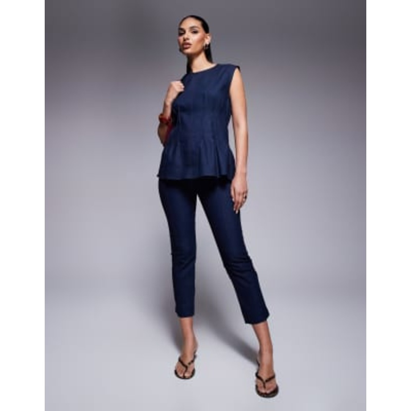 River Island denim capri pants in darkwash blue – part of a set