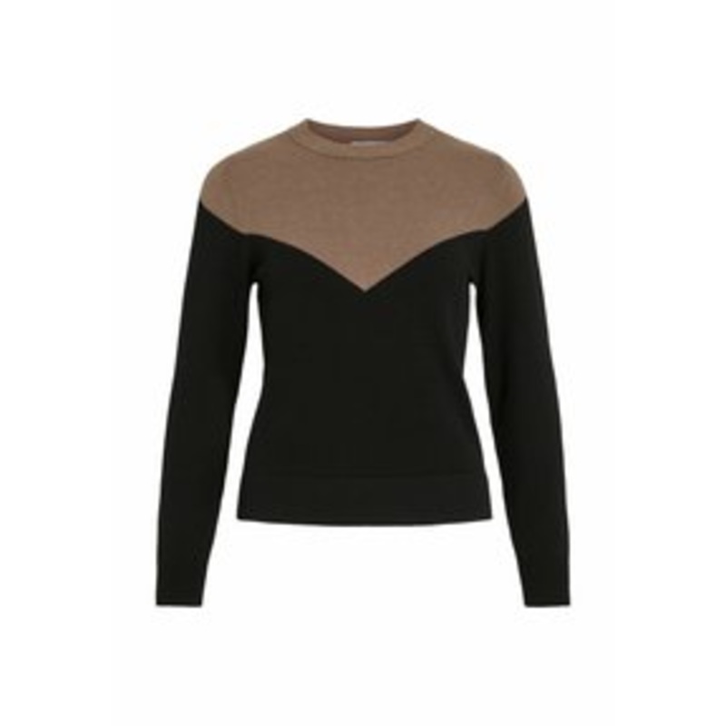 VILA Strickpullover – black/schwarz