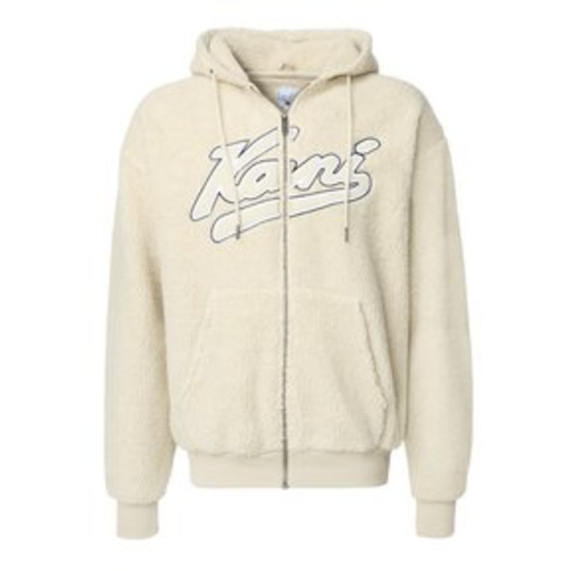 Karl Kani VARSITY TEDDY ZIP HOODIE – Fleecejacke – cream/beige