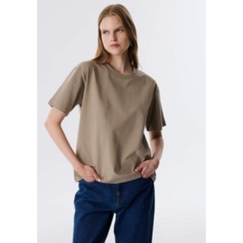 Twist CREW NECK – T-Shirt basic – natural/braun