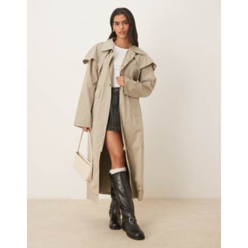 VRG GRL longline trench coat in beige