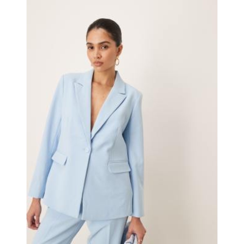 YAS oversized tailored blazer in sky blue – part of a set