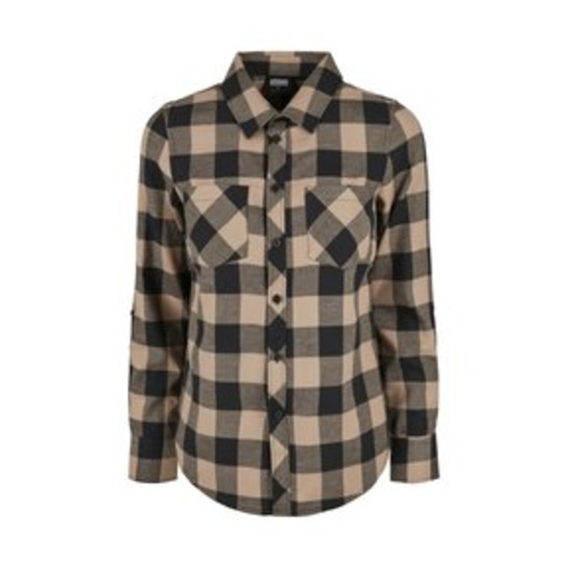 Urban Classics Hemdbluse – black softtaupe/schwarz