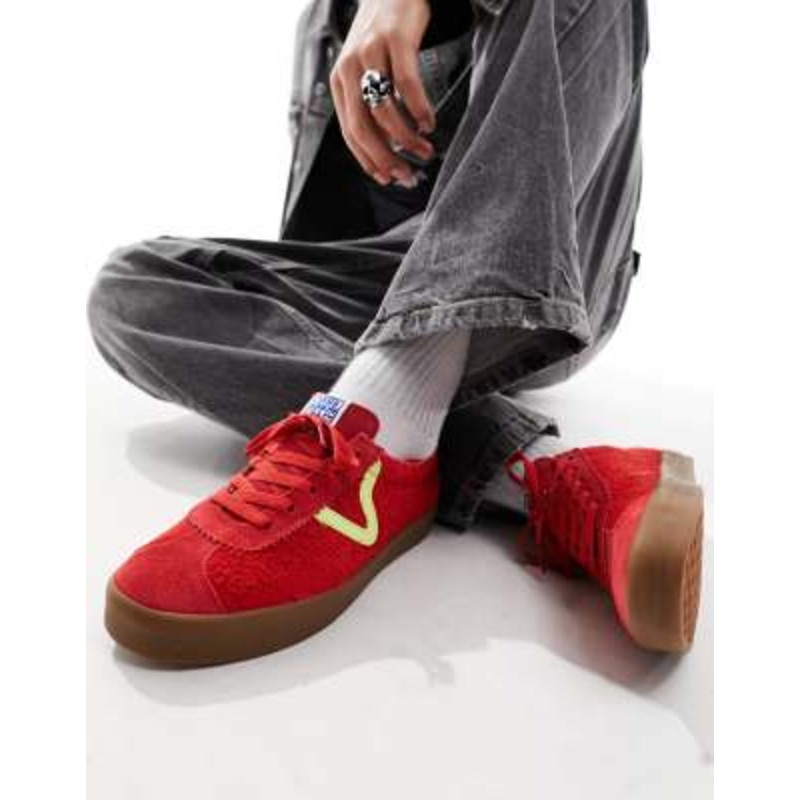 Vans Sport Low in red with gum sole