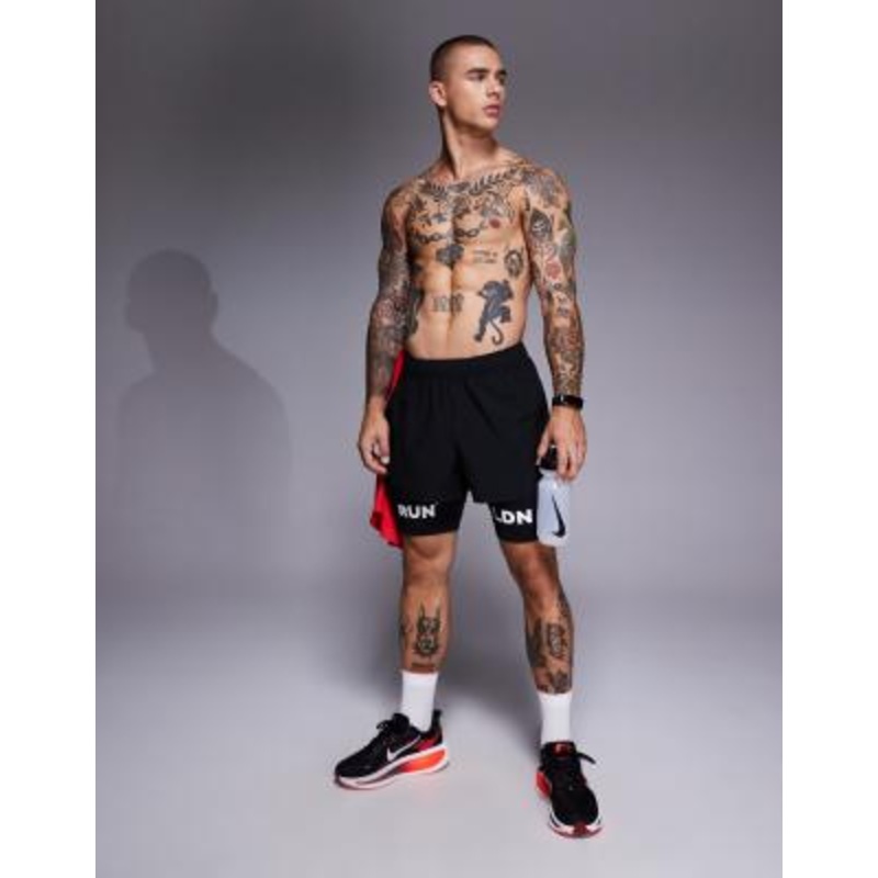 4505 Icon 3 inch quick dry running shorts with back phone pocket in black