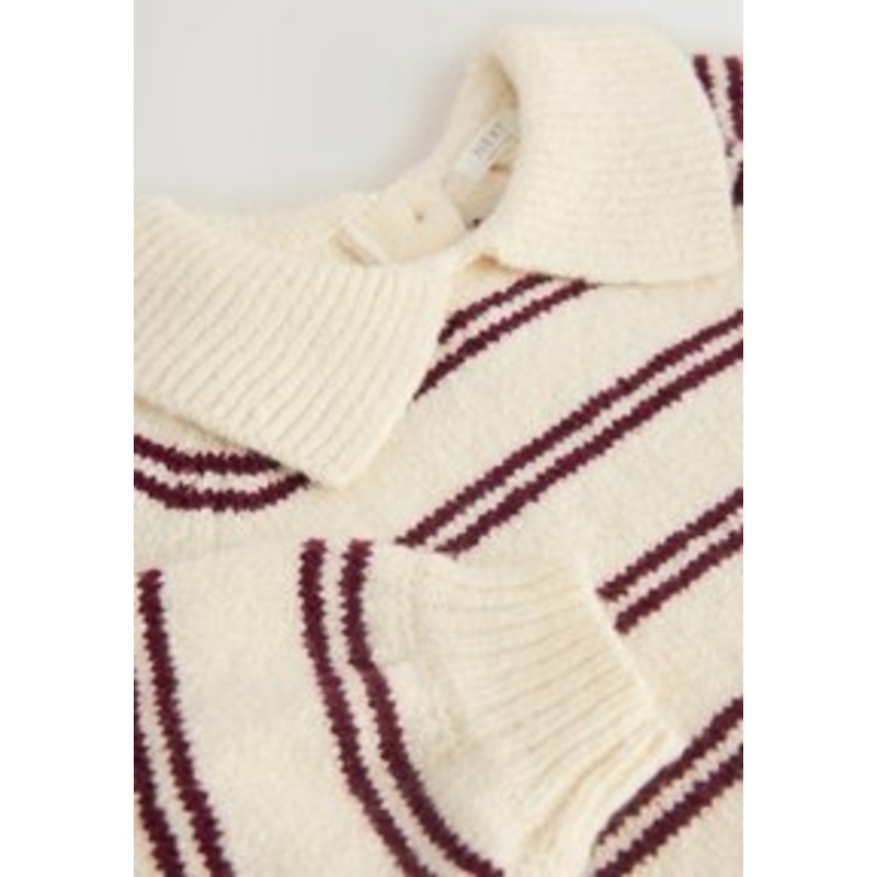 Next REGULAR FIT – STRIPE COLLAR  – Strickpullover – ecru/beige