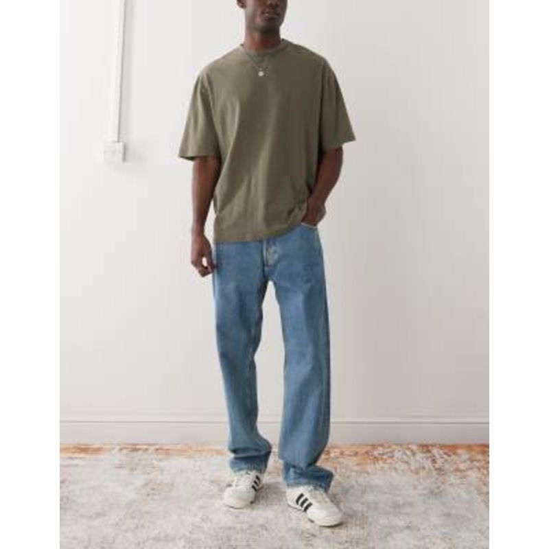 Weekday Space relaxed fit straight leg jeans in blue wash