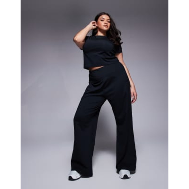 4505 Curve Icon soft touch high rise wide leg dance pants in black