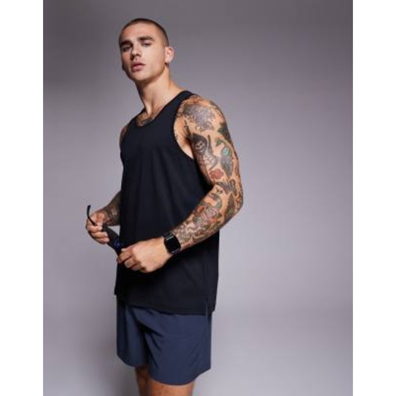 4505 Yoga lightweight quick dry performance racer back tank in black