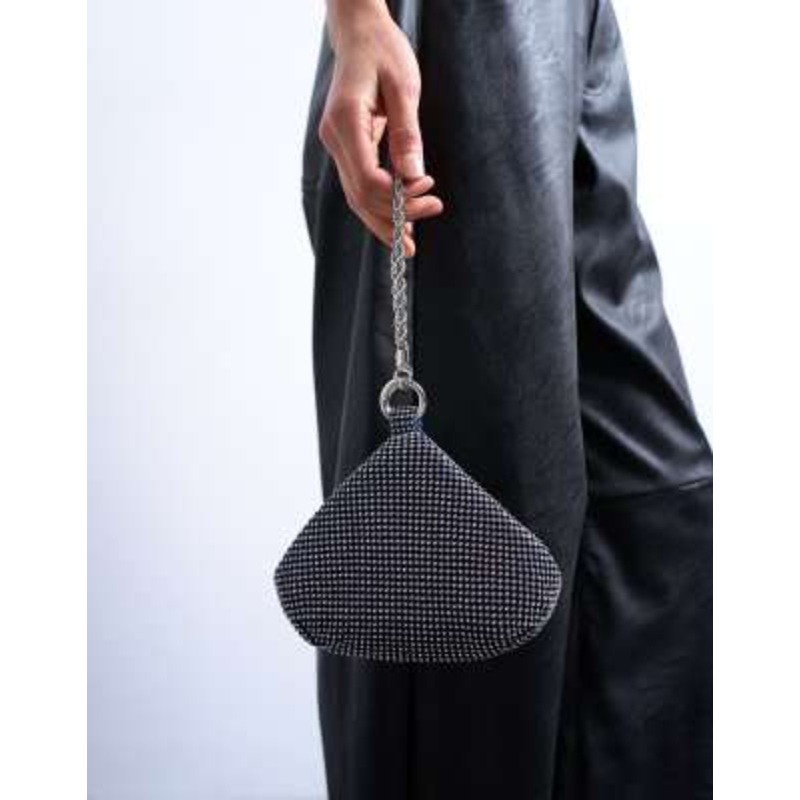 Topshop Galaxy diamante grab bag in navy