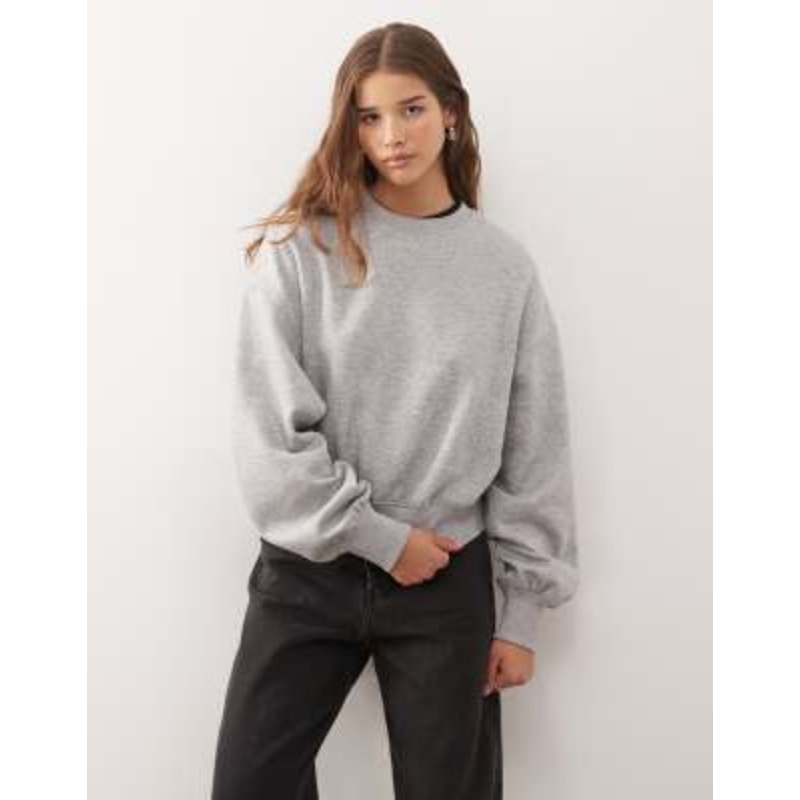 Weekday standard fit sweatshirt in gray melange