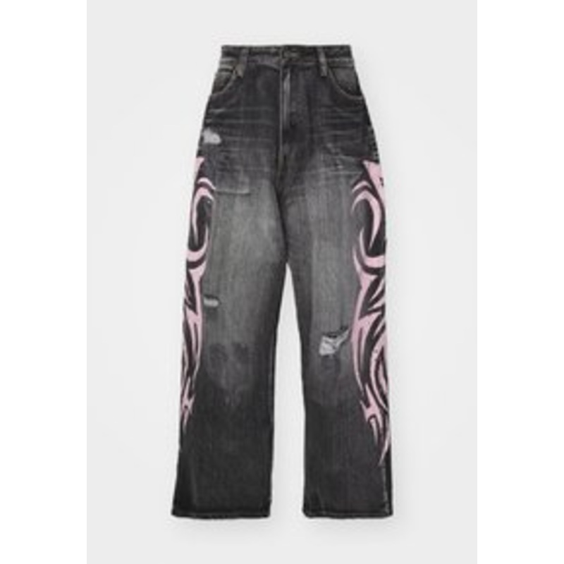 Jaded London TATTOO XL COLOSSUS UNISEX – Loose Jeans – dark grey/schwarz