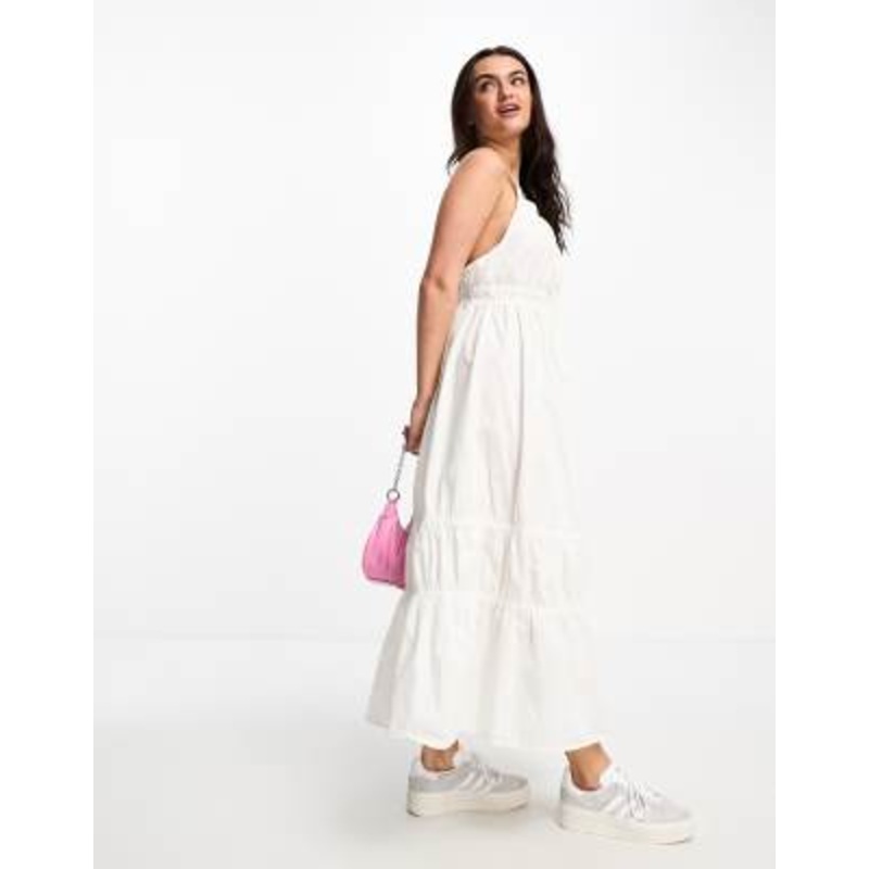 Vero Moda cross back maxi dress in white