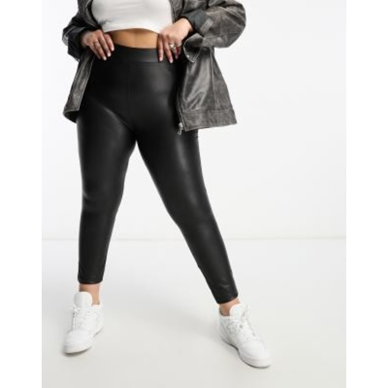 Only Curve coated legging in black