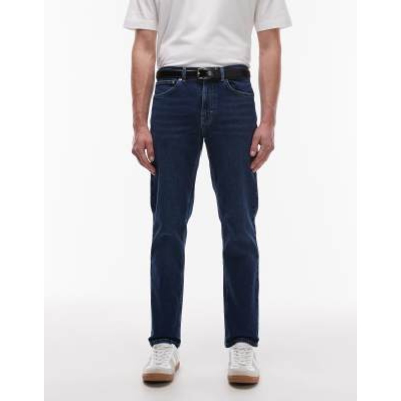 Topman stretch slim jean in dark wash blue