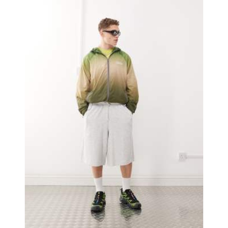 COLLUSION lightweight hooded jacket in khaki ombre