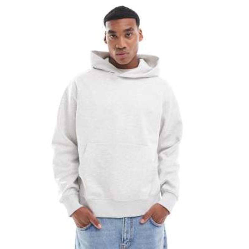 Jack & Jones Premium oversized 400gsm heavyweight hoodie in light heather gray