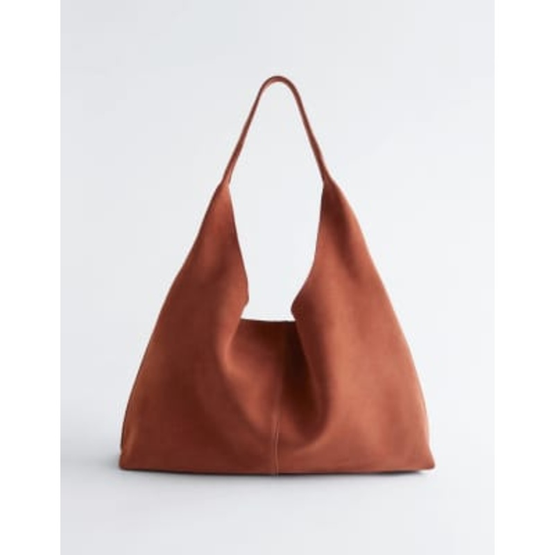 & Other Stories large suede leather tote bag in red