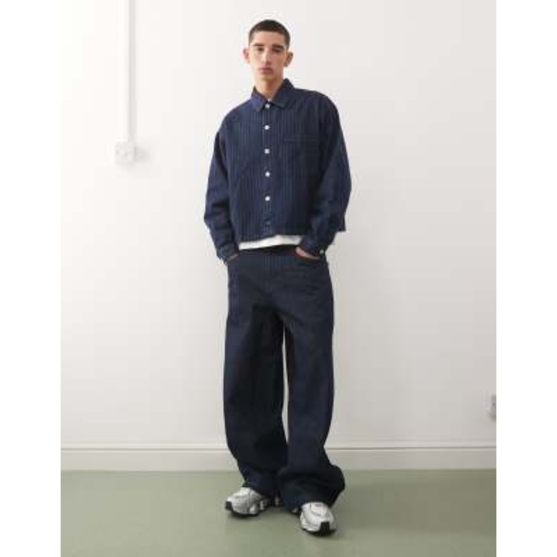 Reclaimed Vintage set in blue pinstripe