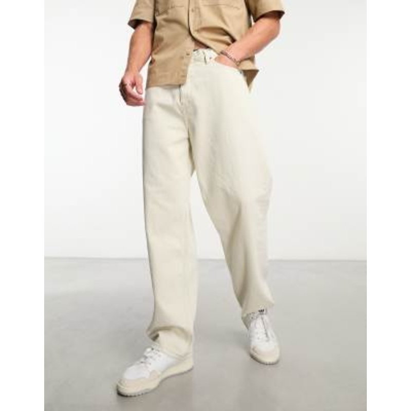 Weekday Galaxy loose fit straight leg jeans in chalk white