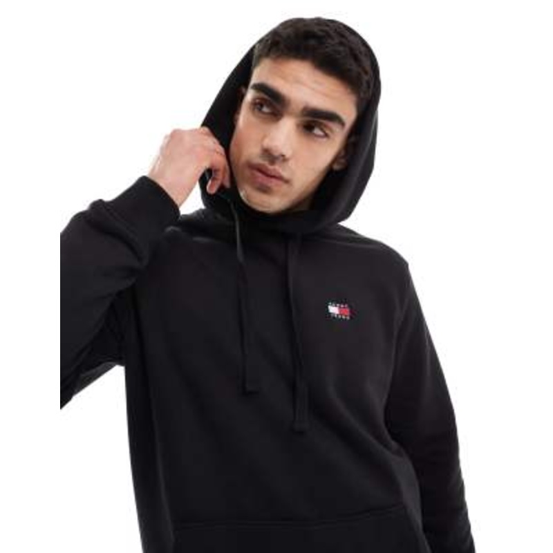 Tommy Jeans badge logo hoodie in black
