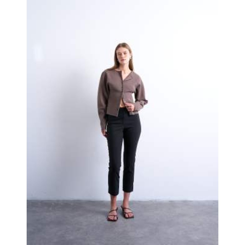 Topshop bengaline 3/4 length capris in black