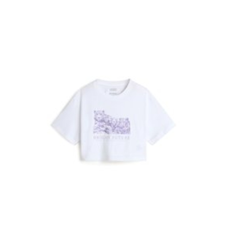 Vans BRIGHT FUTURE RELAXED FIT CROP – T-Shirt print – white/wei