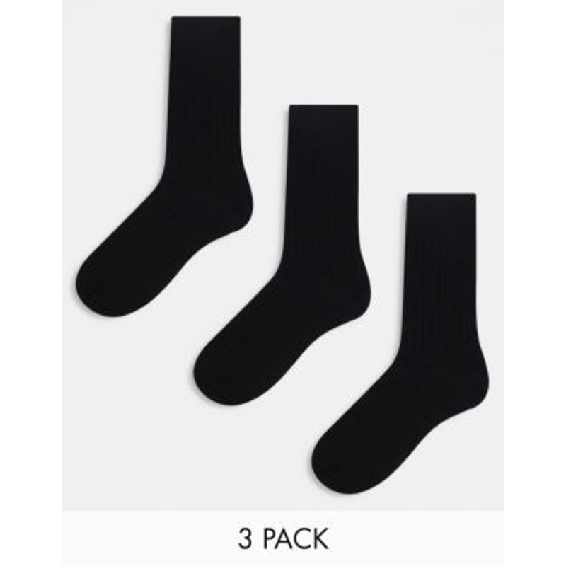 Weekday noah 3-pack socks in black