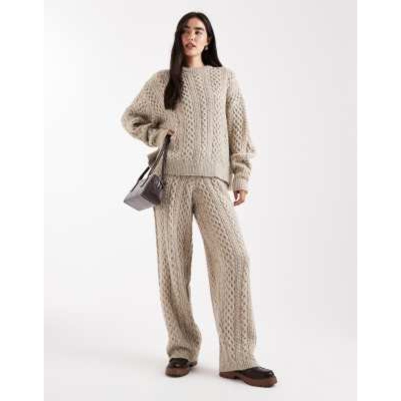 Daisy Street slouchy cable knit set