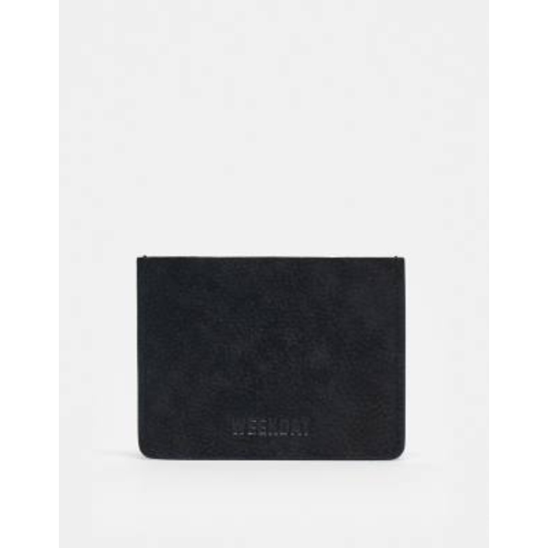Weekday faux suede card holder in black