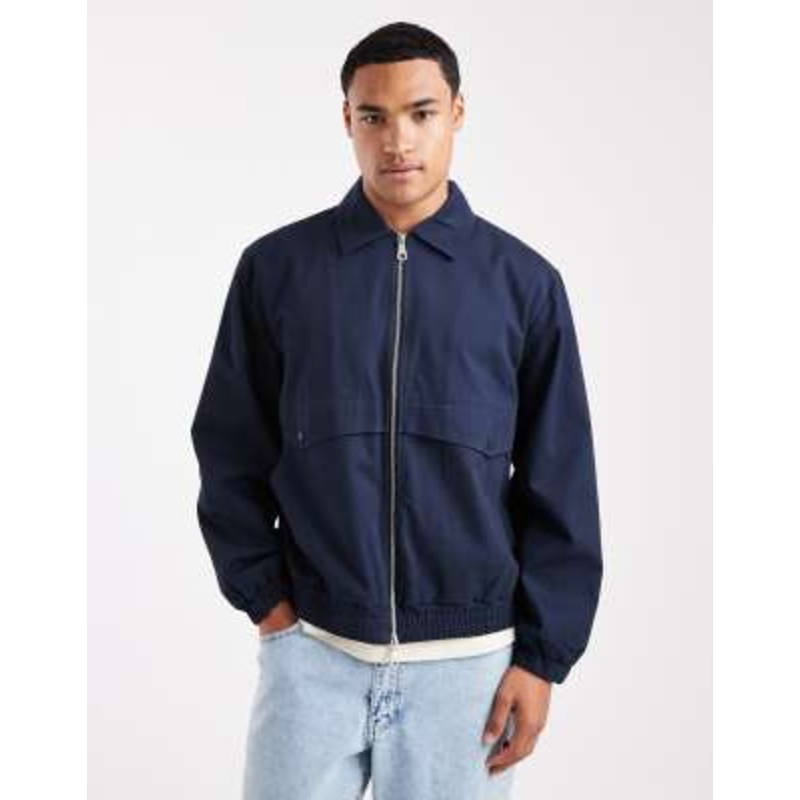 Farah tyler cotton zip up jacket in navy