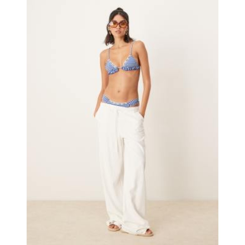Wild Lovers Velero bikini with hem detail in blue gingham
